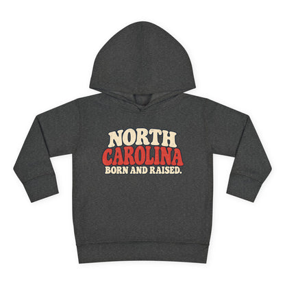 North Carolina Born and Raised Carolina Vintage Unisex Toddler Pullover Fleece Hoodie