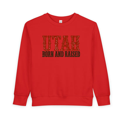 Utah Born and Raised Western Heritage Unisex Toddler Sweatshirt