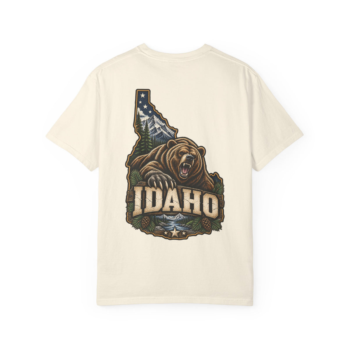 Idaho Bear Emblem Unisex Comfort Color 1717 Streetwear Graphic Tee