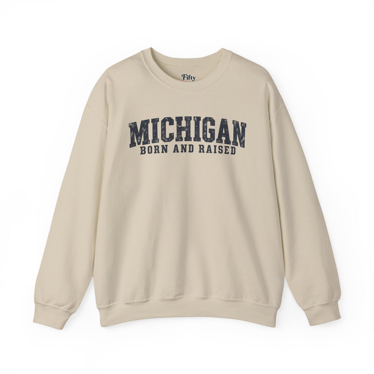 Michigan Born and Raised Rustic Midwest Unisex Sweatshirt Graphic