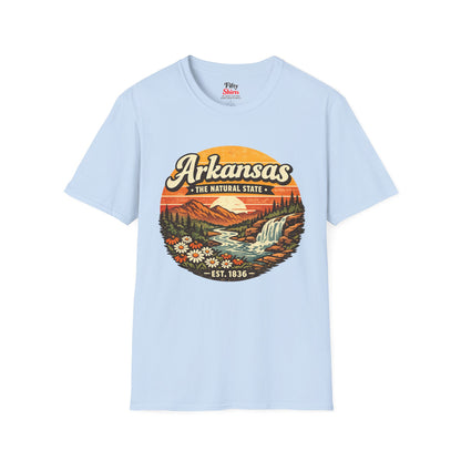Arkansas Mountain Sunset Unisex Softstyle T Shirt State Pride Graphic Tee Collections FS03