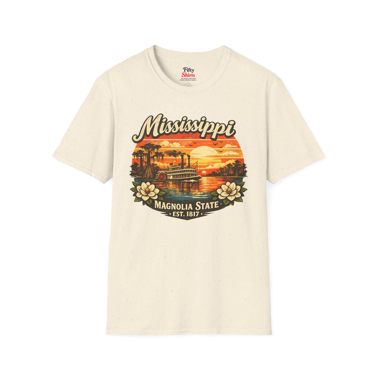 Mississippi River Sunset Unisex Softstyle T Shirt State Pride Graphic Tee Collections FS03