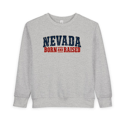 Nevada Born and Raised Vintage Western Workwear Unisex Toddler Sweatshirt