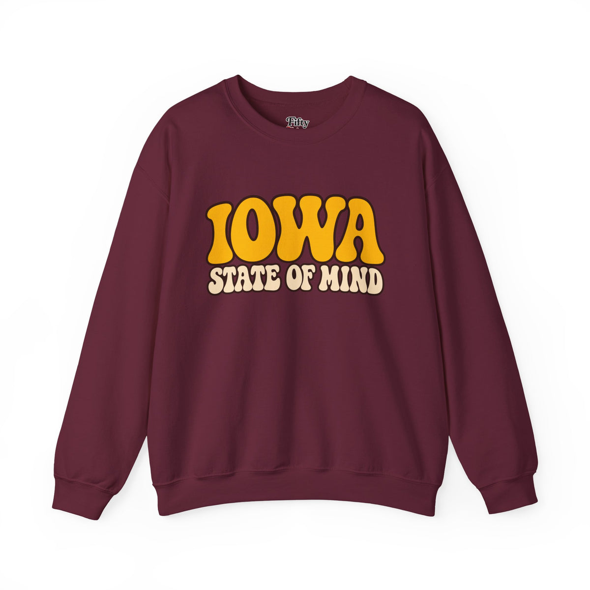 Iowa State of Mind Unisex Crewneck Sweatshirt State Name Graphic