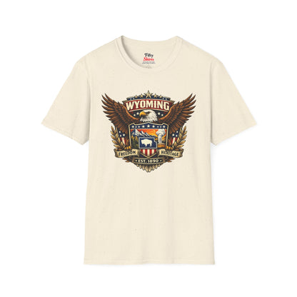 Wyoming Americana Eagle Unisex Softstyle T Shirt State Pride Graphic Tee Collections FS03