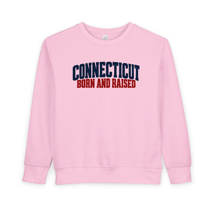 Connecticut Born and Raised Bold Workwear Heritage Unisex Toddler Sweatshirt