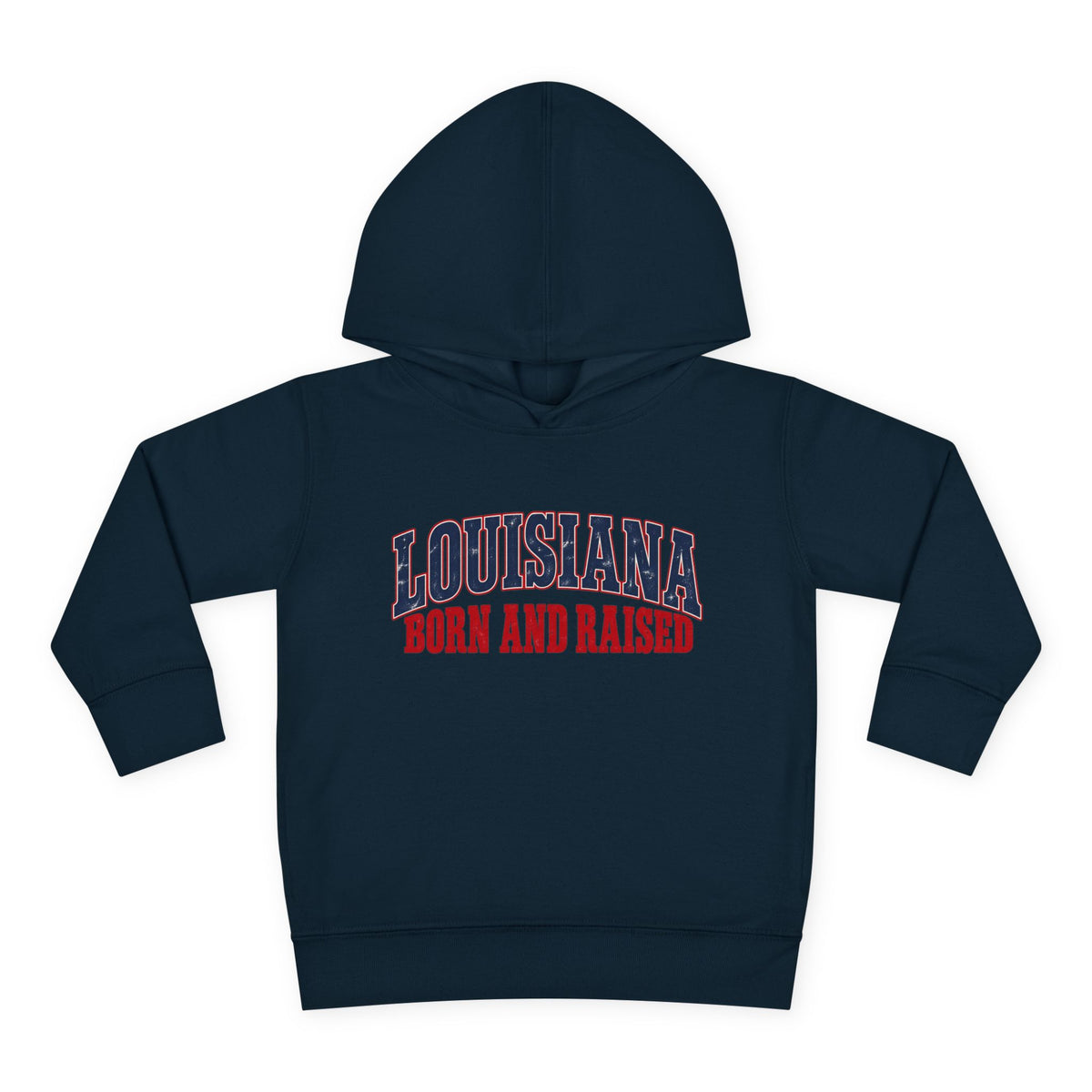 Louisiana Born and Raised Gulf South Heritage Unisex Toddler Pullover Fleece Hoodie