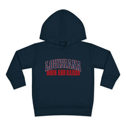 Louisiana Born and Raised Gulf South Heritage Unisex Toddler Pullover Fleece Hoodie