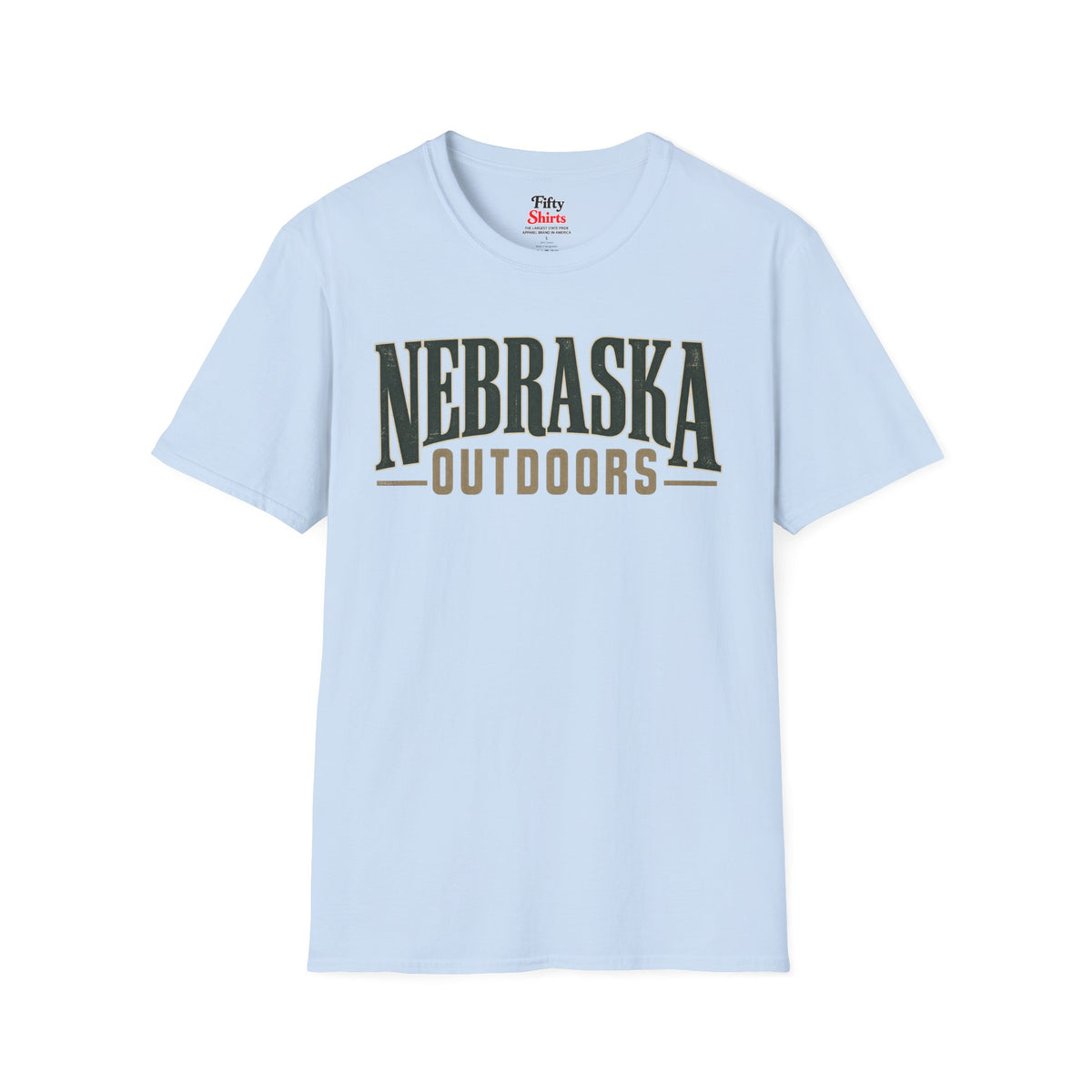 Nebraska Outdoors Unisex Softstyle T Shirt State Name Graphic Tee