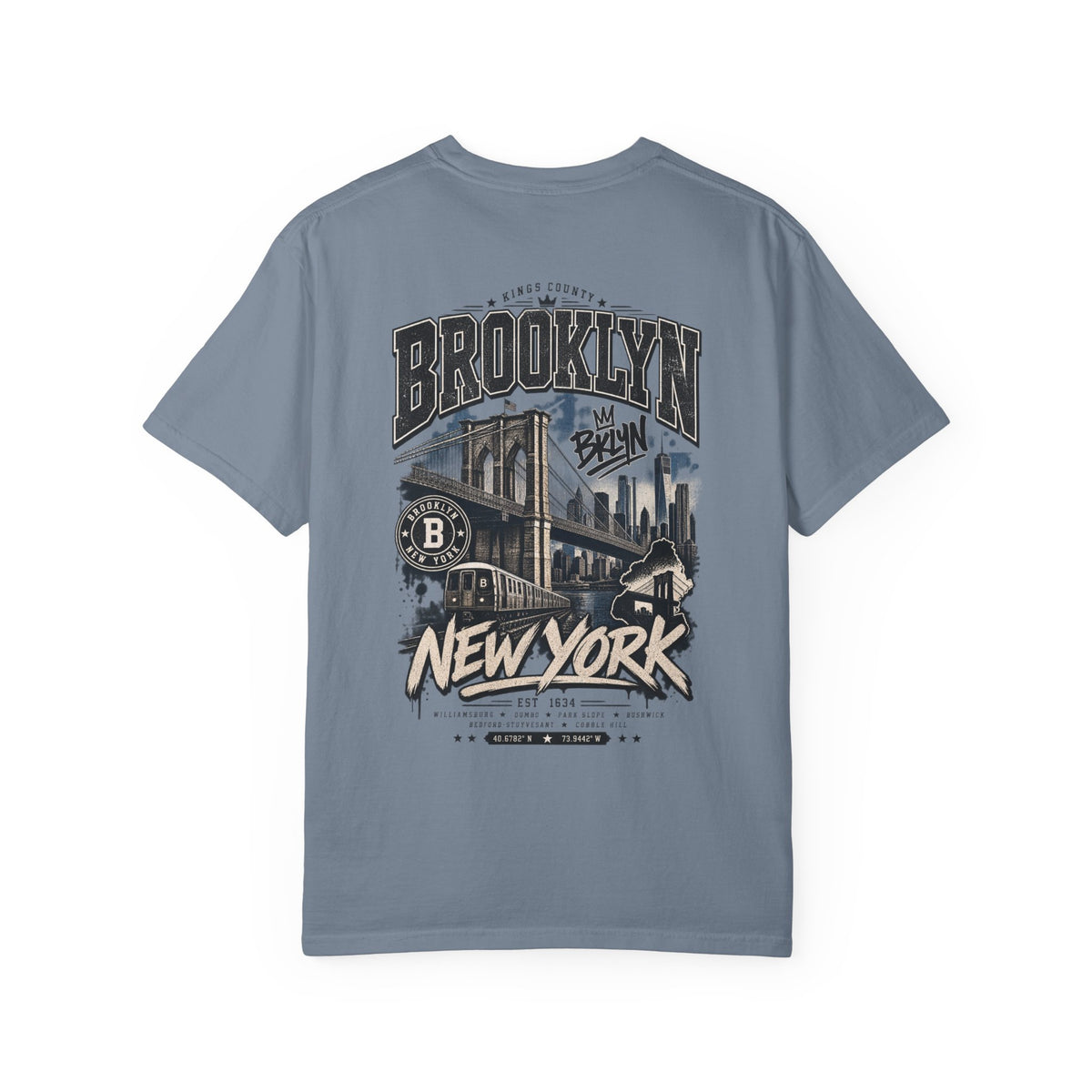 Brooklyn New York Unisex Comfort Color 1717 Streetwear Graphic Tee