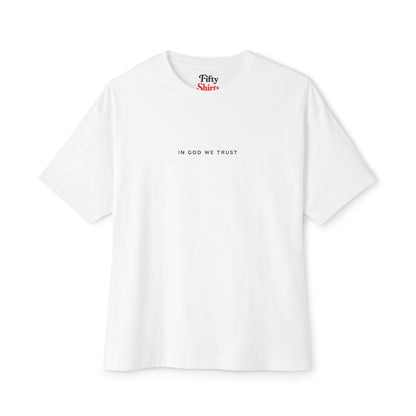 California All State In God We Trust Unisex Casual Oversized Boxy Tee