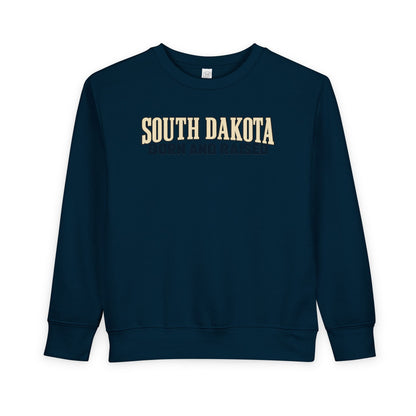 South Dakota Born and Raised Premium Heritage Unisex Toddler Sweatshirt