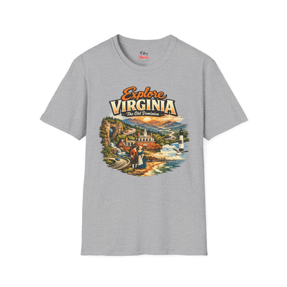 Explore Virginia Unisex Softstyle T Shirt State Pride Graphic Tee Collections FS03