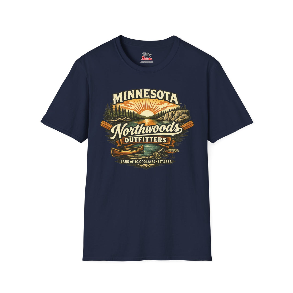Minnesota Northwoods Outfitters Unisex Softstyle T Shirt State Pride Graphic Tee Collections FS03