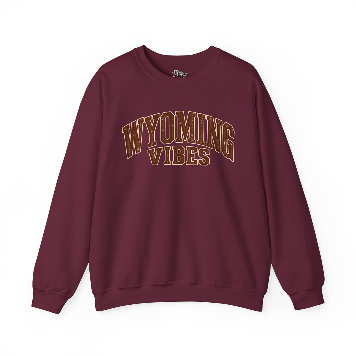 Wyoming Vibes Unisex Crewneck Sweatshirt State Name Graphic