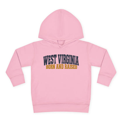 West Virginia Born and Raised Bold Workwear Unisex Toddler Pullover Fleece Hoodie