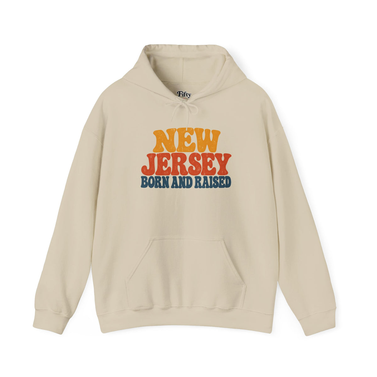 New Jersey Born and Raised Retro 1970s Unisex Hoodie Graphic