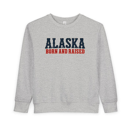 Alaska Born and Raised Western Bold Unisex Toddler Sweatshirt
