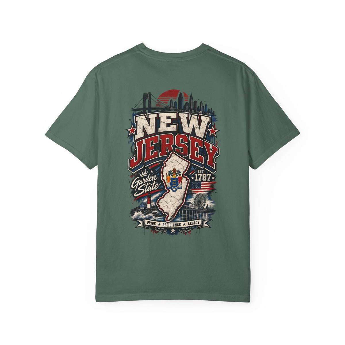 New Jersey Street Legacy Unisex Comfort Color 1717 Streetwear Graphic Tee