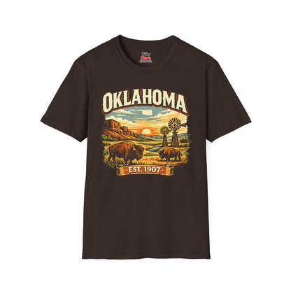 Vintage Oklahoma Heritage Unisex Softstyle T Shirt State Pride Graphic Tee Collections FS03