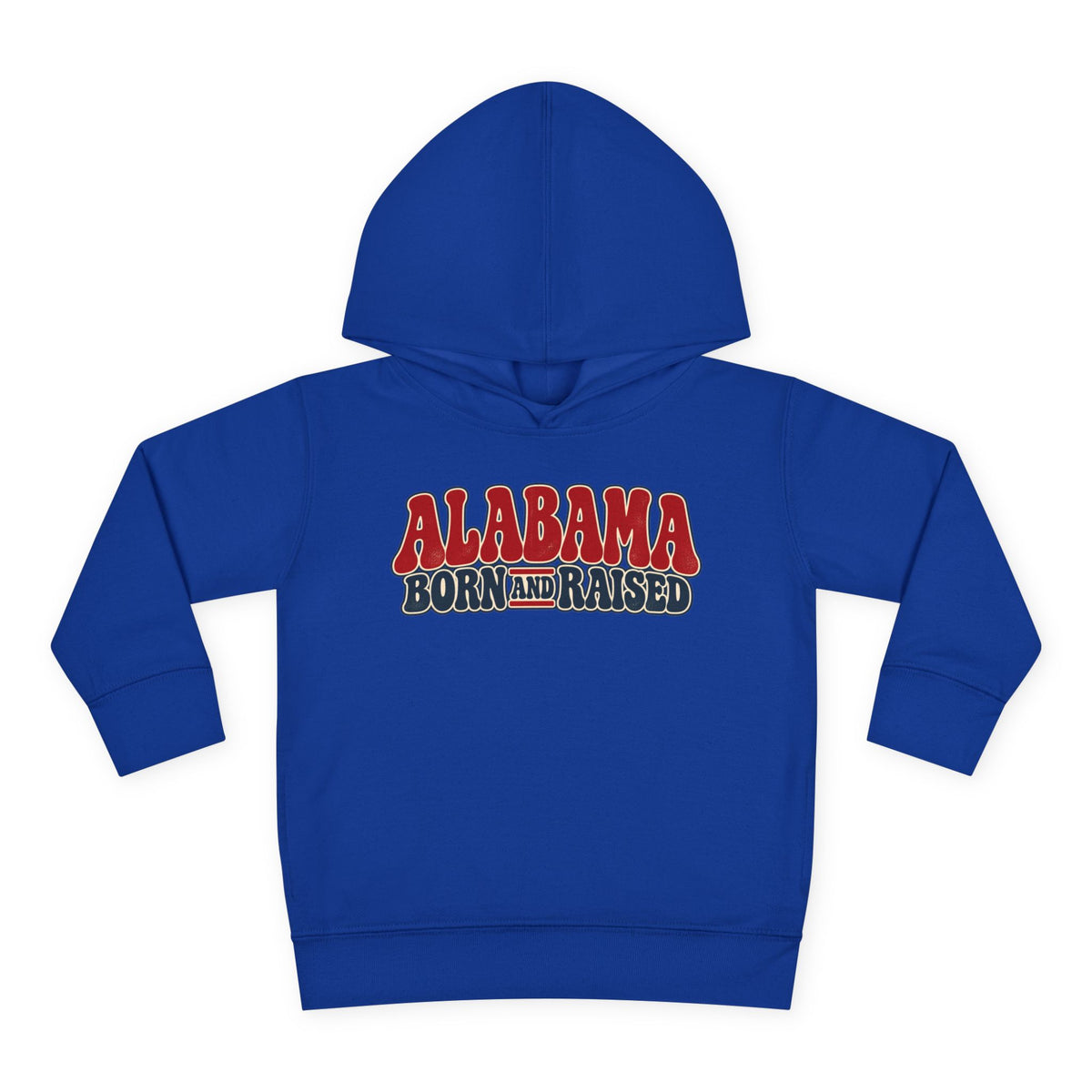 Alabama Born and Raised Retro 1970s Americana Unisex Toddler Pullover Fleece Hoodie