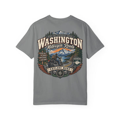 Washington Motorcycle Roads Unisex Comfort Color 1717 Streetwear Graphic Tee