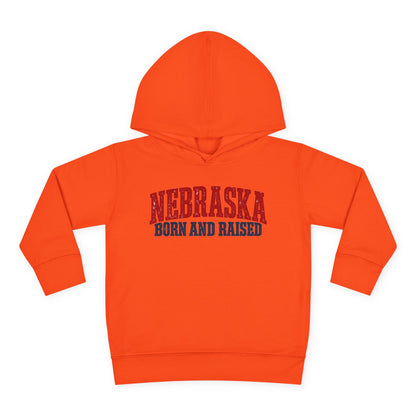 Nebraska Born and Raised Great Plains Heritage Unisex Toddler Pullover Fleece Hoodie