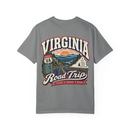 Virginia Road Trip Unisex Comfort Color 1717 Streetwear Graphic Tee