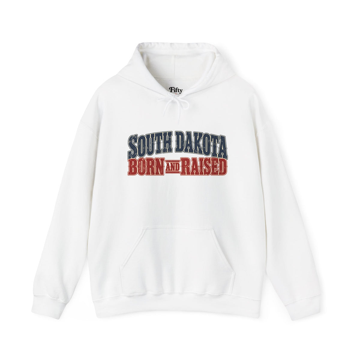 South Dakota Born and Raised Old-School Souvenir Unisex Hoodie Graphic
