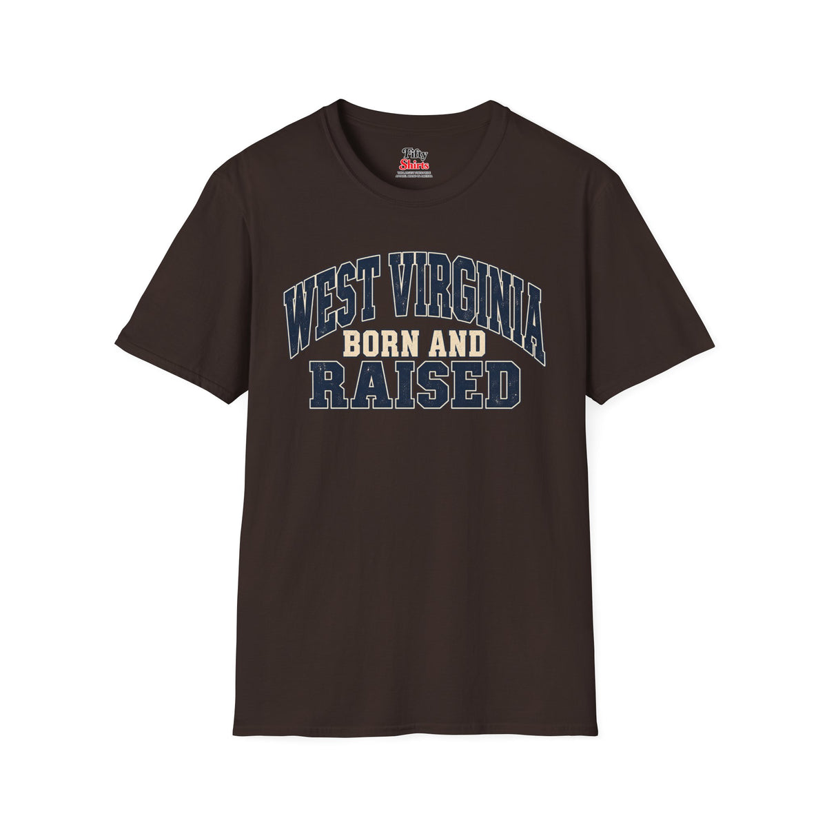 West Virginia Born and Raised Unisex Softstyle T Shirt State Name Graphic Tee