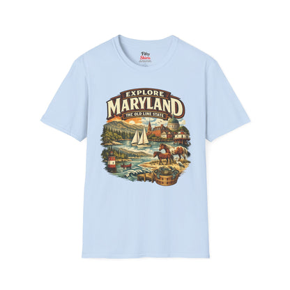 Explore Maryland Unisex Softstyle T Shirt State Pride Graphic Tee Collections FS03