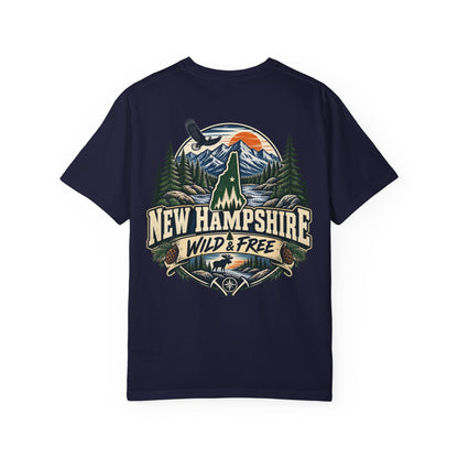 New Hampshire Wild & Free Unisex Comfort Color 1717 Streetwear Graphic Tee