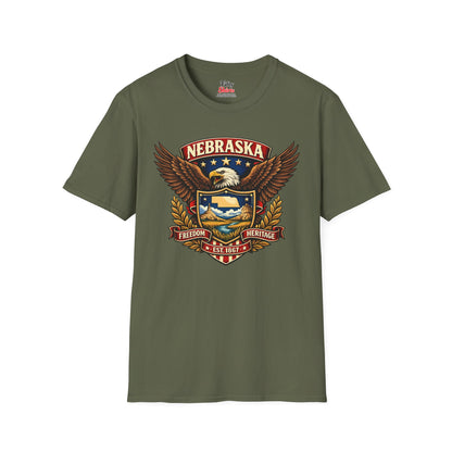 Nebraska Americana Eagle Unisex Softstyle T Shirt State Pride Graphic Tee Collections FS03