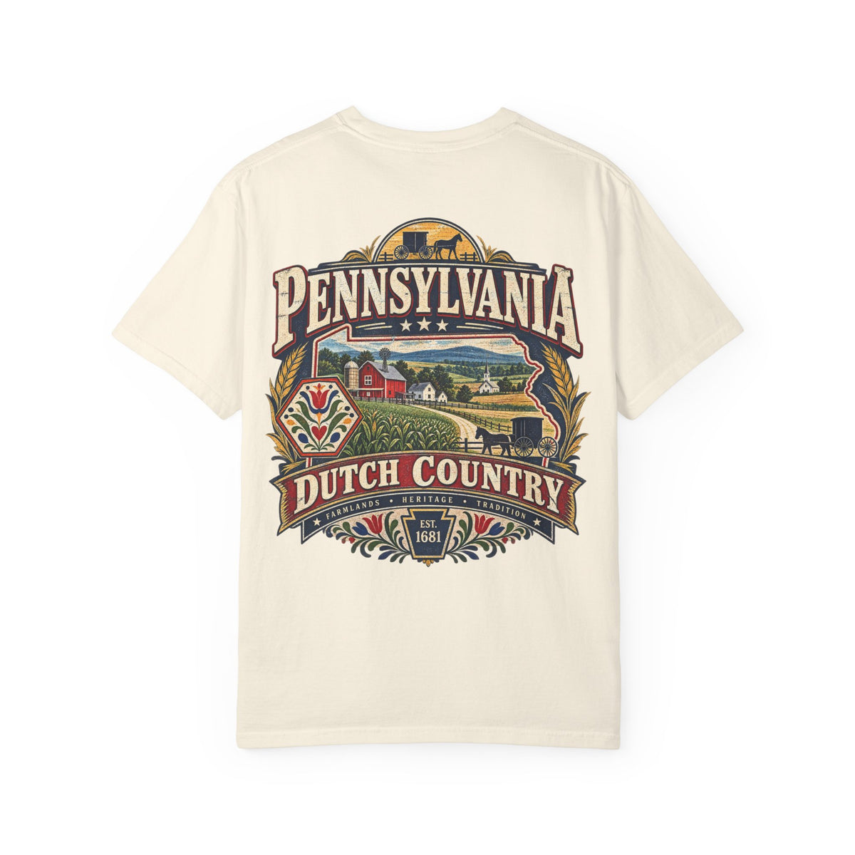 Pennsylvania Dutch Country Unisex Comfort Color 1717 Streetwear Graphic Tee