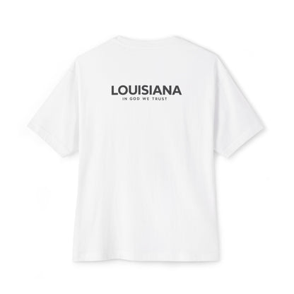 Louisiana All State In God We Trust Unisex Casual Oversized Boxy Tee