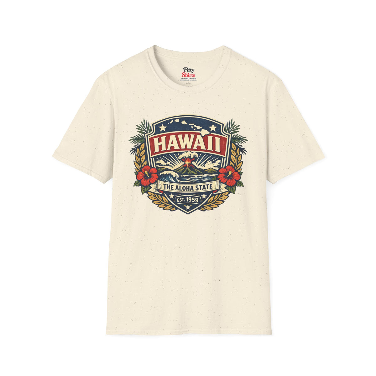 Hawaii Heritage Badge Unisex Softstyle T Shirt State Pride Graphic Tee Collections FS03