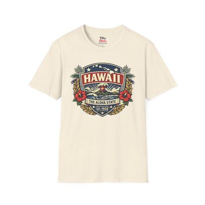 Hawaii Heritage Badge Unisex Softstyle T Shirt State Pride Graphic Tee Collections FS03