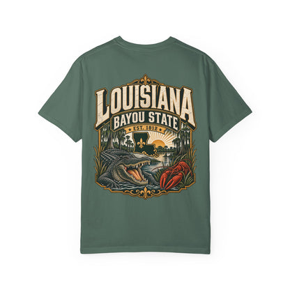 Louisiana Bayou Legacy Unisex Comfort Color 1717 Streetwear Graphic Tee