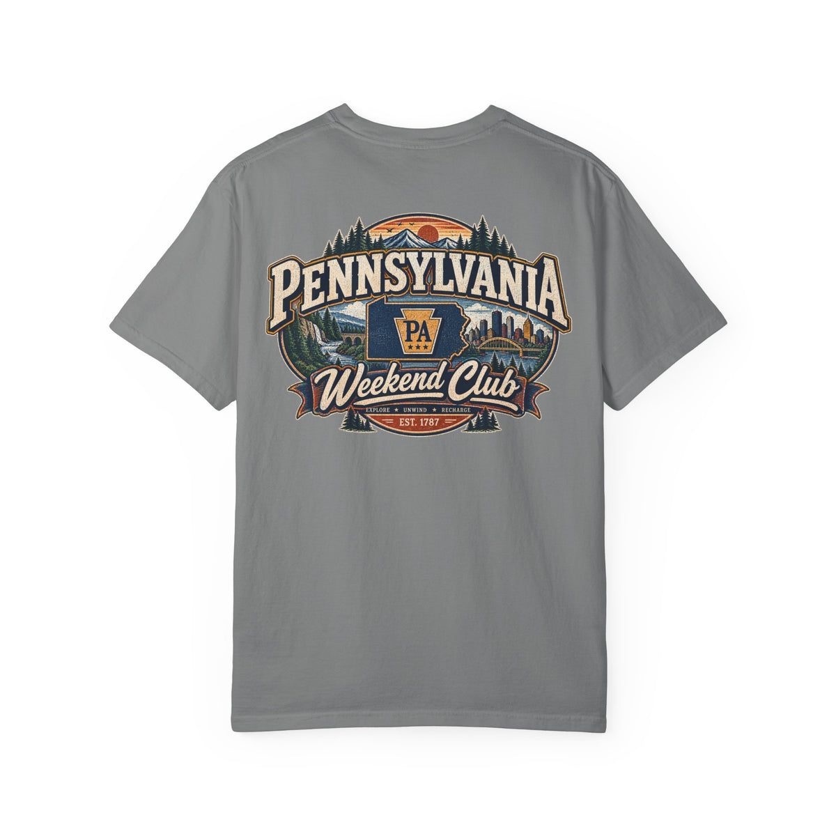 Pennsylvania Weekend Club Unisex Comfort Color 1717 Streetwear Graphic Tee