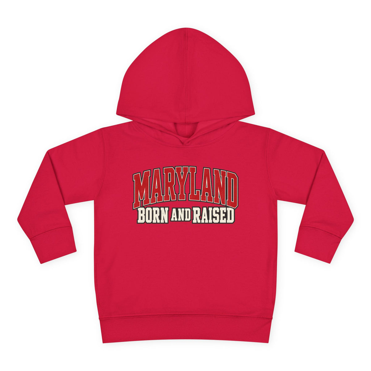 Maryland Born and Raised Bold Athletic Unisex Toddler Pullover Fleece Hoodie