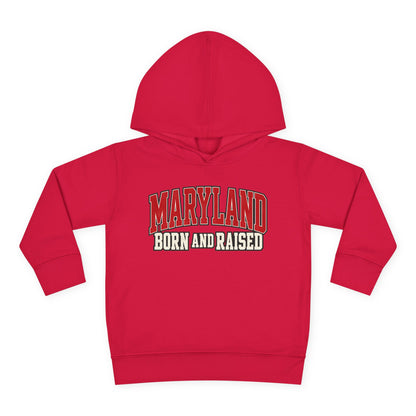 Maryland Born and Raised Bold Athletic Unisex Toddler Pullover Fleece Hoodie