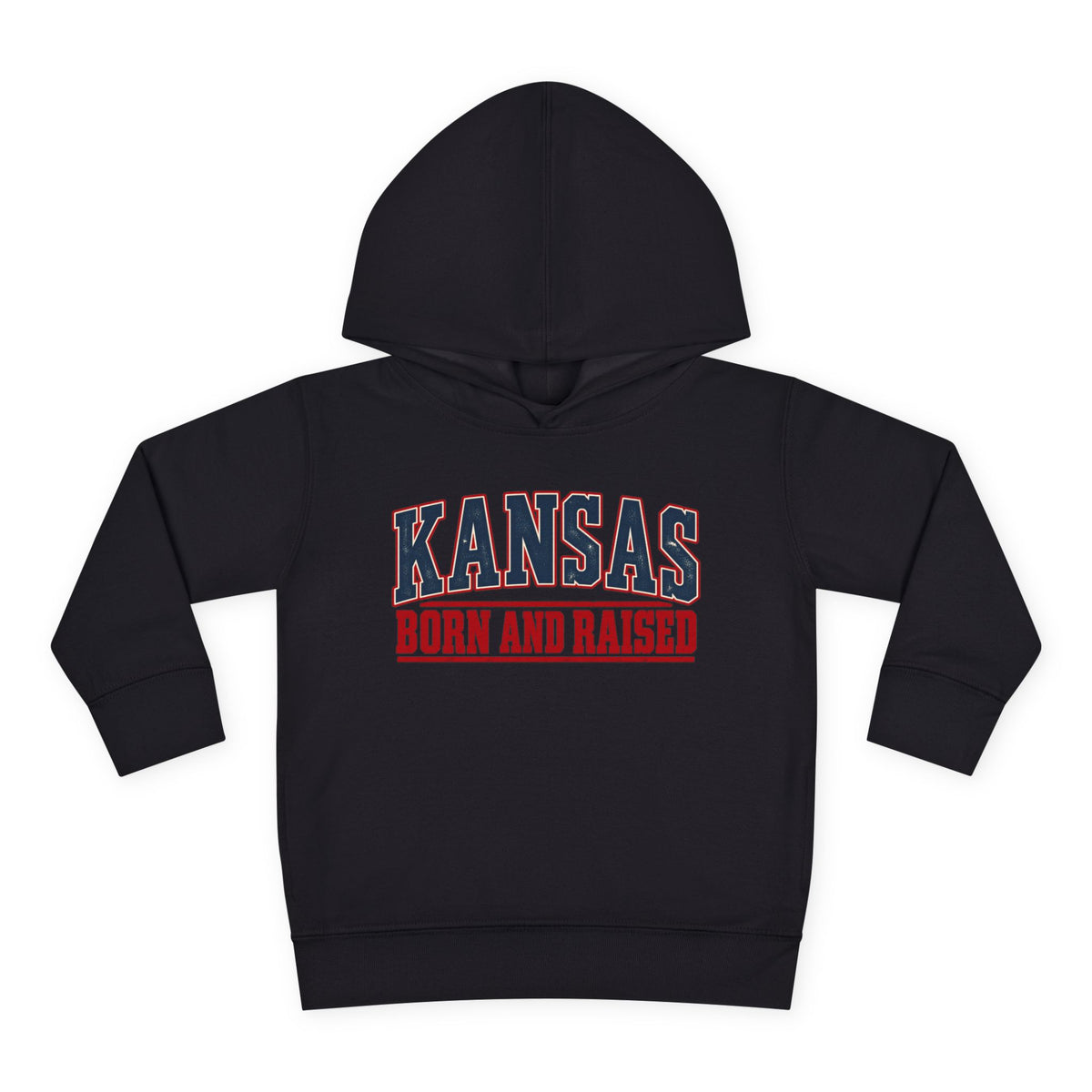 Kansas Born and Raised Small-Town Americana Unisex Toddler Pullover Fleece Hoodie