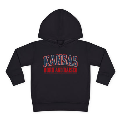 Kansas Born and Raised Small-Town Americana Unisex Toddler Pullover Fleece Hoodie