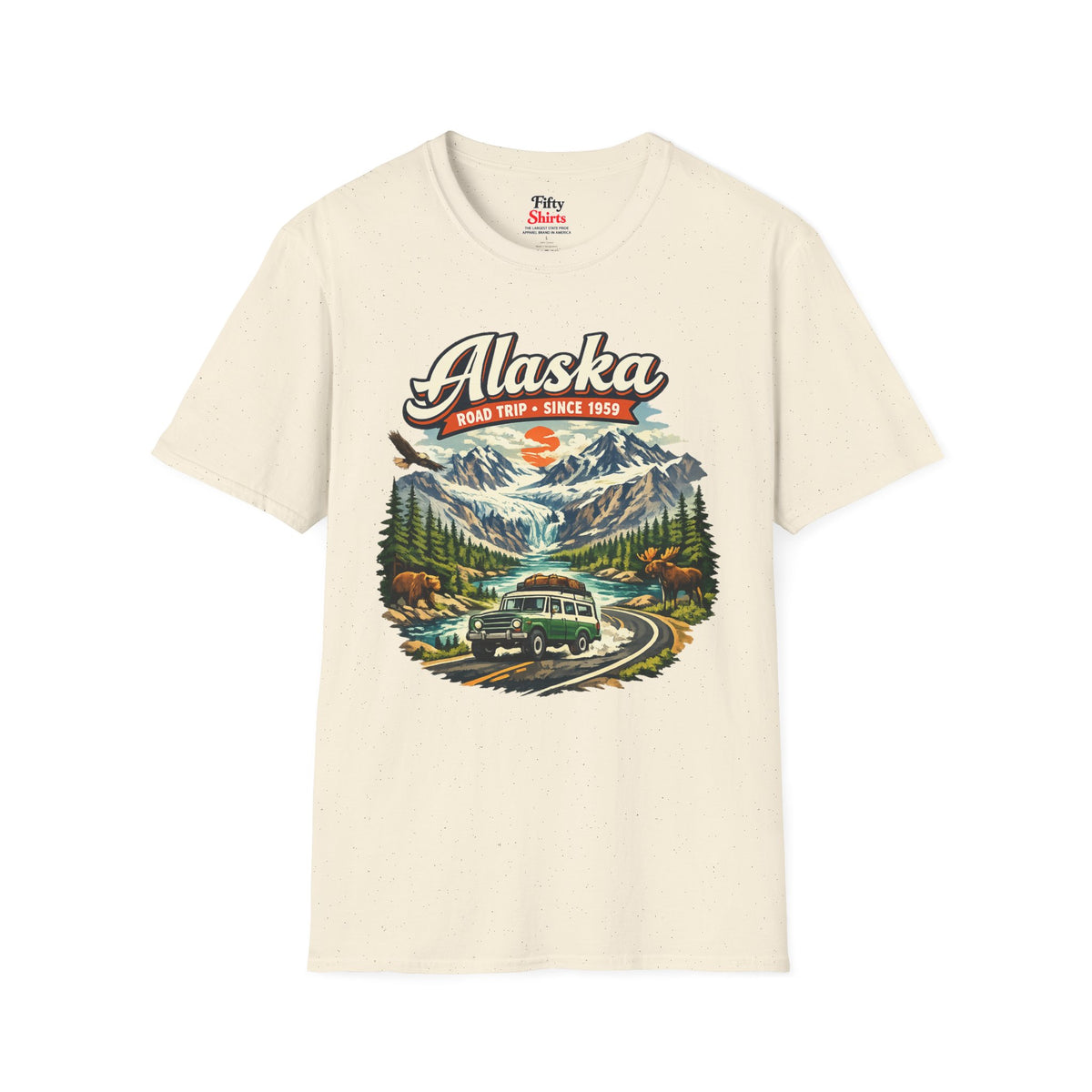 Alaska Wilderness Road Trip Unisex Softstyle T Shirt State Pride Graphic Tee Collections FS03