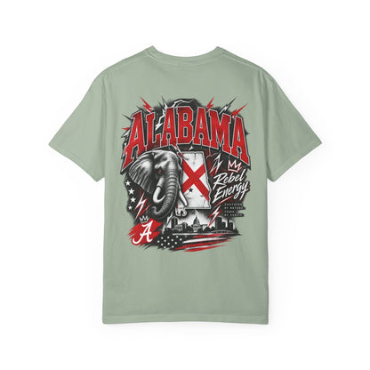 Alabama Rebel Energy Unisex Comfort Color 1717 Streetwear Graphic Tee