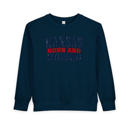 Kansas Born and Raised Classic Heritage Unisex Toddler Sweatshirt
