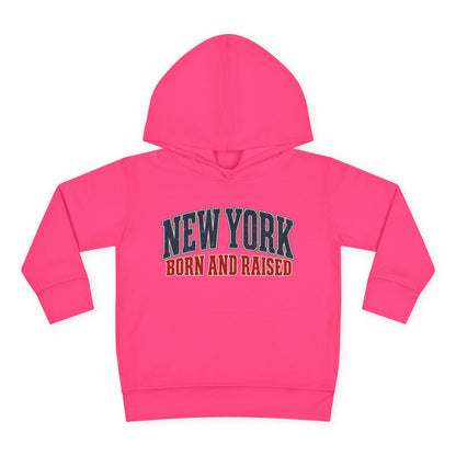 New York Born and Raised Classic Heritage Unisex Toddler Pullover Fleece Hoodie Graphic