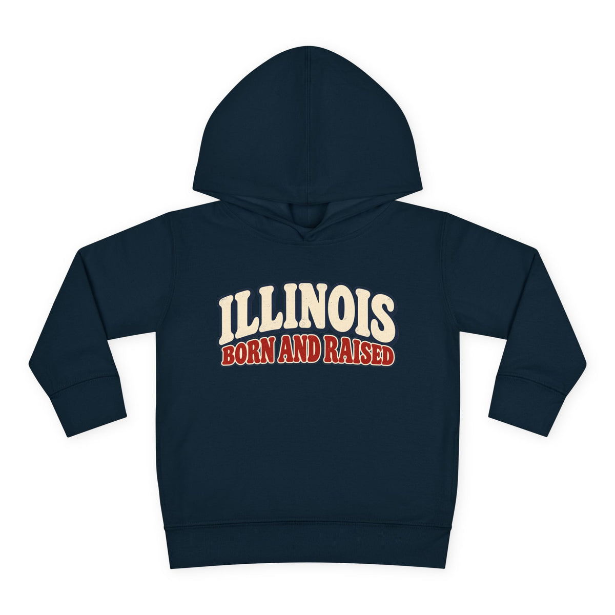 Illinois Born and Raised Retro 1970s Unisex Toddler Pullover Fleece Hoodie