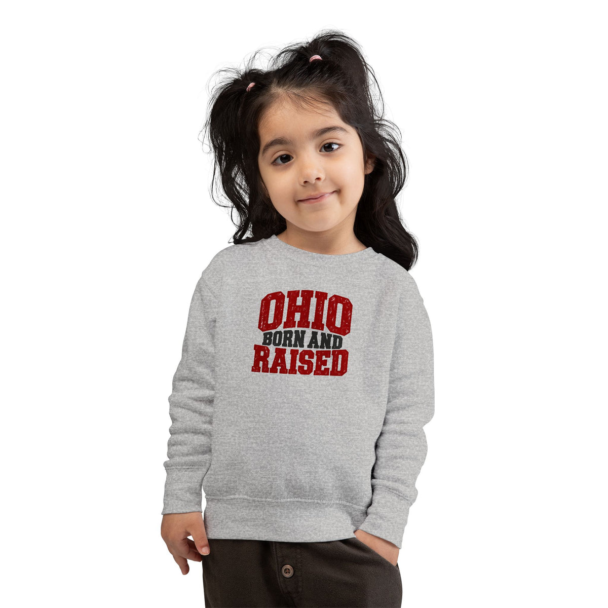 Ohio Born and Raised Midwest Heritage Unisex Toddler Sweatshirt