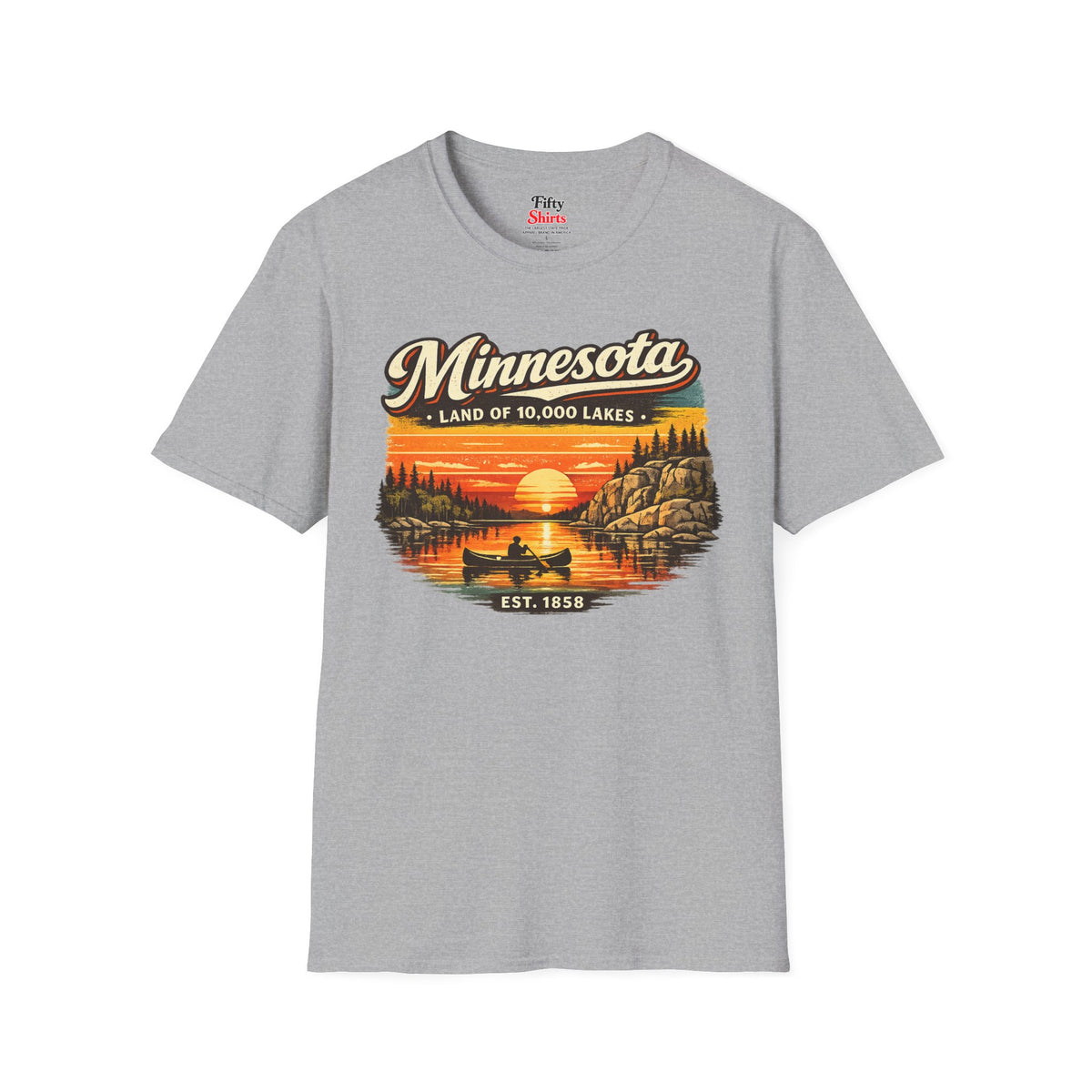 Minnesota Lakeside Sunset Unisex Softstyle T Shirt State Pride Graphic Tee Collections FS03